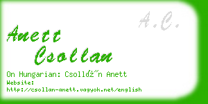 anett csollan business card